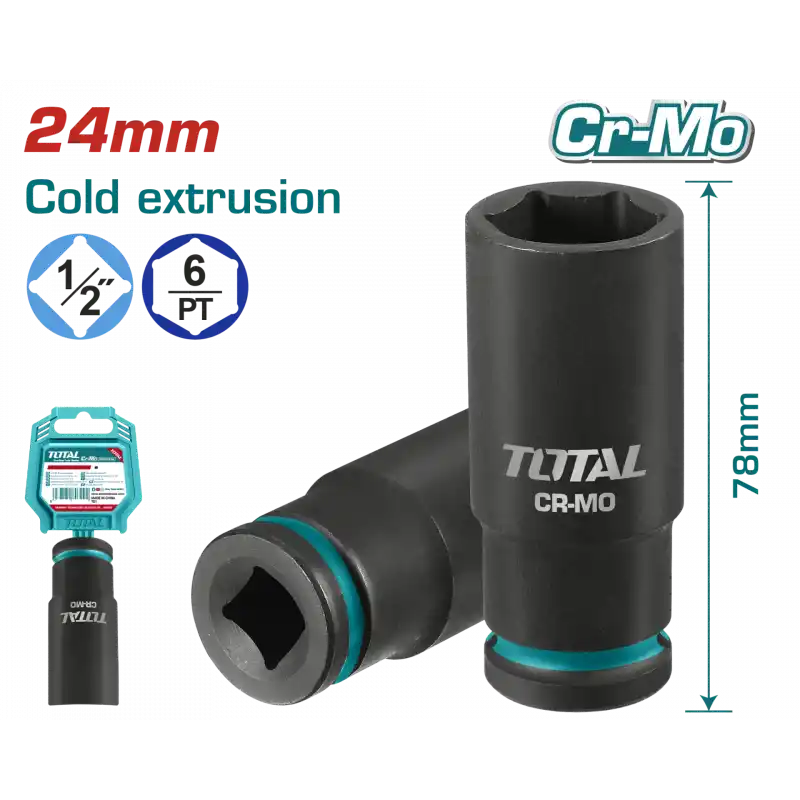 Total THDIS12242L 24mm 1/2 Altı Köşe Darbeli Derin Lokma