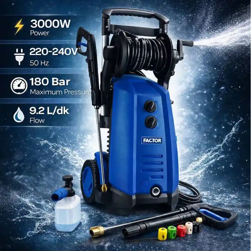 Factor PW180D Basınçlı Yıkama Makinesi 180 Bar