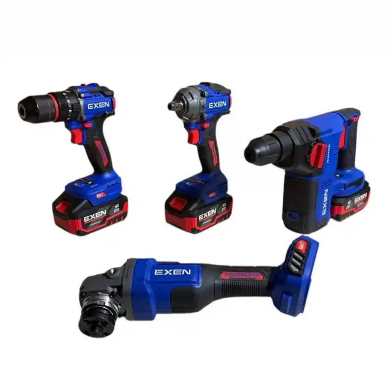 Exen EN 404 Akülü Darbeli Matkap, Somun Sökme, Avuç Taşlama, Kırıcı Delici Seti