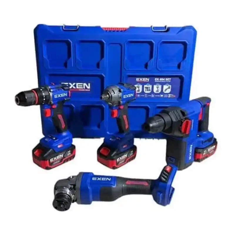 Exen EN 404 Akülü Darbeli Matkap, Somun Sökme, Avuç Taşlama, Kırıcı Delici Seti