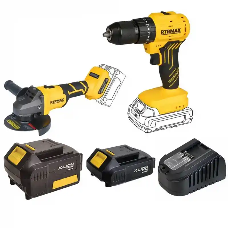 Rtrmax Slion 2Li Akülü Darbeli Matkap, Avuç Taşlama Seti