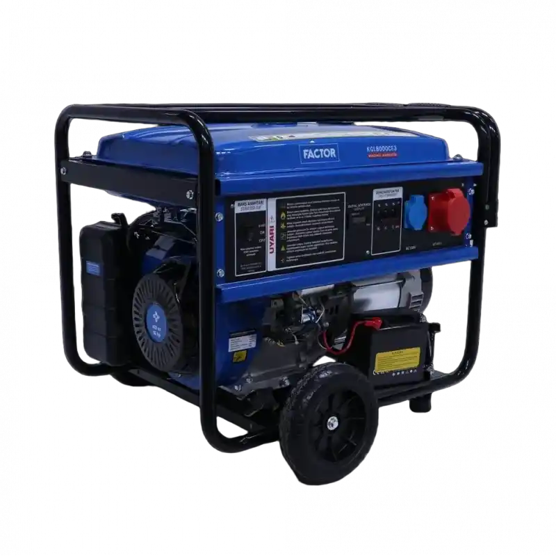 Factor KGL8000CE3 İpli Marşlı Trifaze Benzinli Jeneratör 8,1 KVA