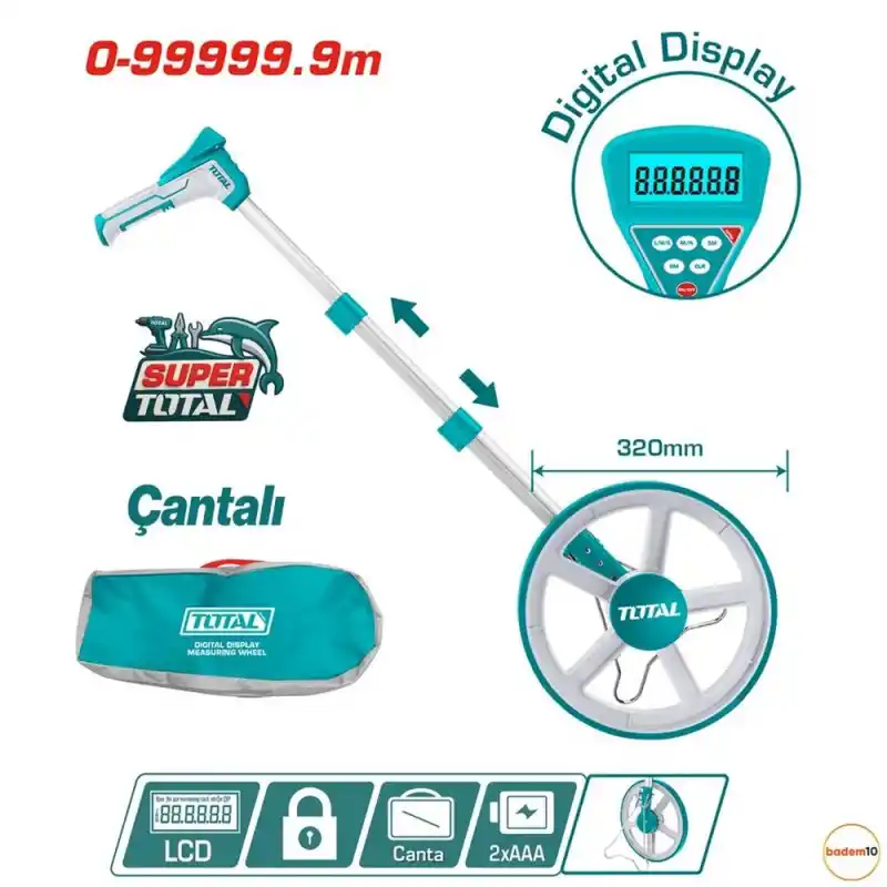Total TMT19923 Dijital Tekerlekli Arazi Ölçer Yol Metresi