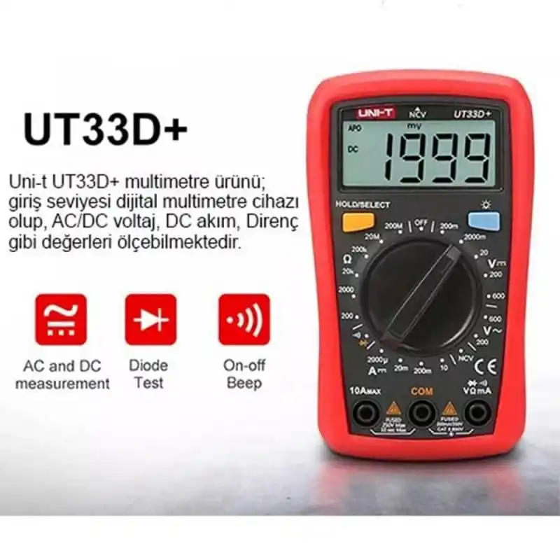 Uni-t UT33D+ Dijital Multimetre 600V 10A