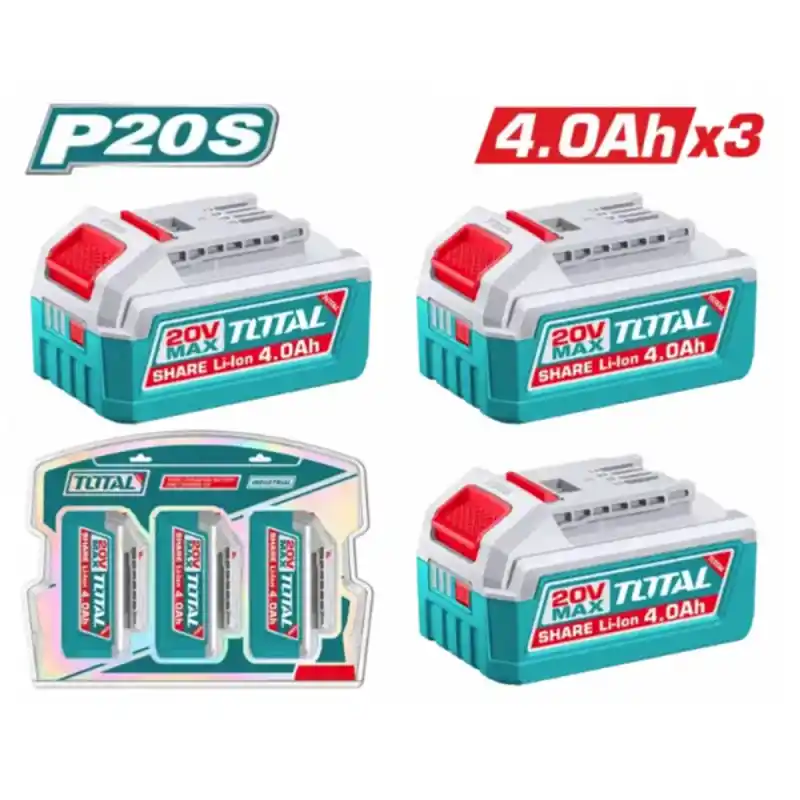 Total TOSLI251296E 3 Lü 20V 4.0Ah Yedek Batarya Akü Seti