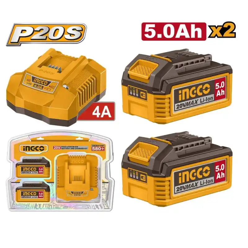 Ingco FBCPK2513E Akü ve Şarj Cihazı Seti 20V 5.0Ah