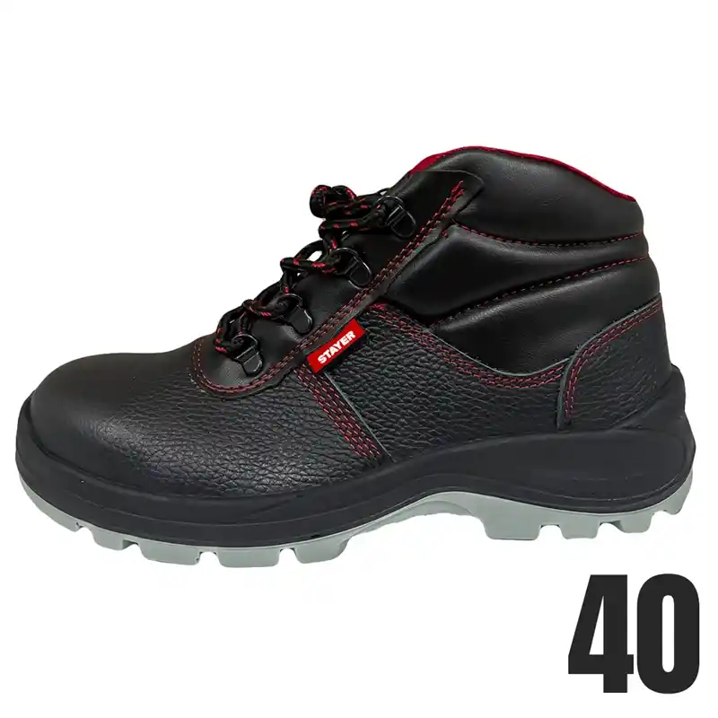 Stayer ZC3S3 Baskılı Deri Çelik Burun Çelik Arataban Bot Çift Dansite PU-PU Taban 40 Numara