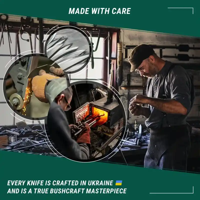 BeaverCraft BSH1 Dune Ceviz Saplı Deri Kılıflı Kamp ve Av Bıçağı