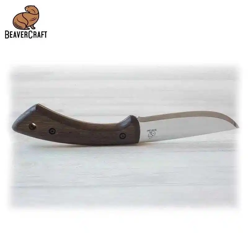 BeaverCraft BSH1 Dune Ceviz Saplı Deri Kılıflı Kamp ve Av Bıçağı