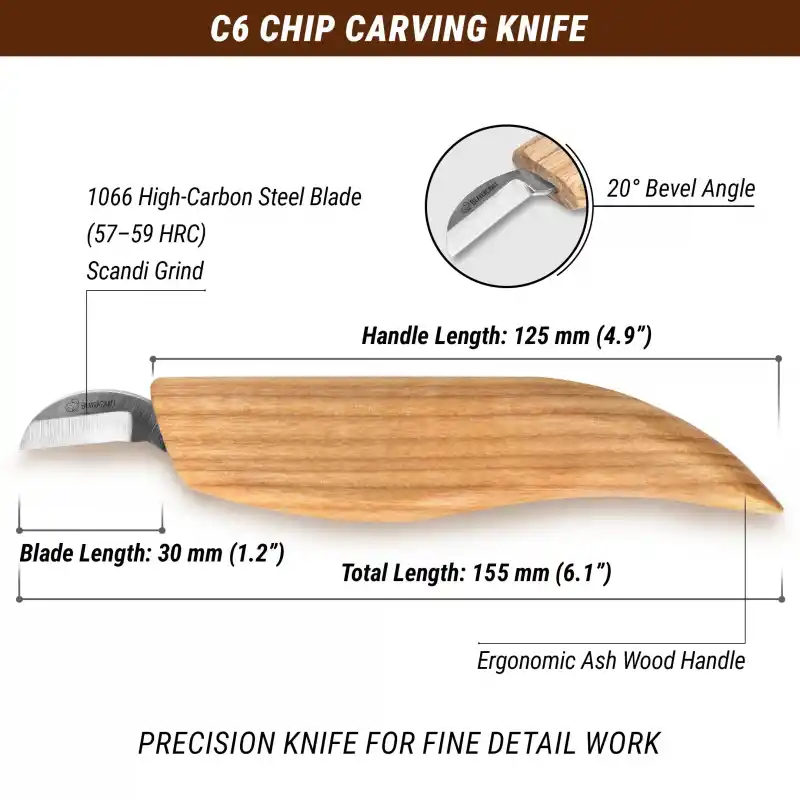 BeaverCraft C6 Chip Carving Çip Oyma Bıçağı