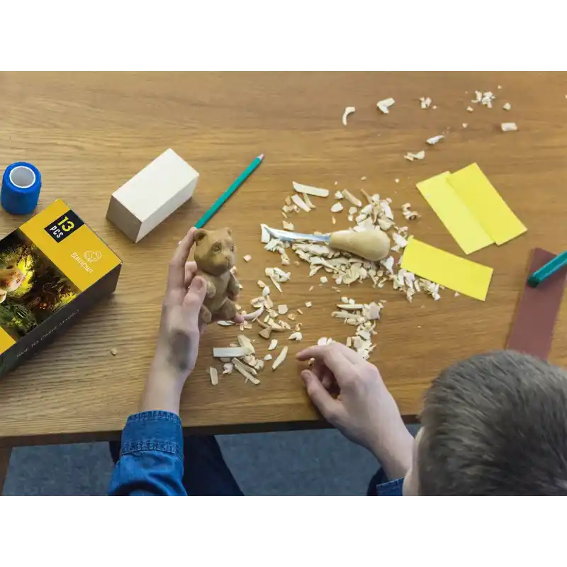 BeaverCraft DIY05 Ahşap Ayı Figürü Oyma Hobi Seti