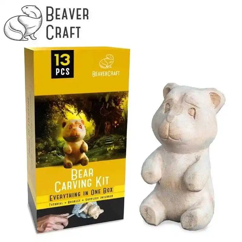 BeaverCraft DIY05 Ahşap Ayı Figürü Oyma Hobi Seti