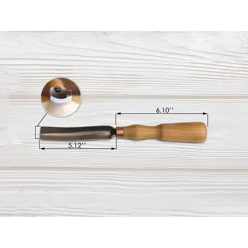 BeaverCraft G7L/22 Bükülmüş Oluklu Ahşap Oyma Iskarpelası 22mm