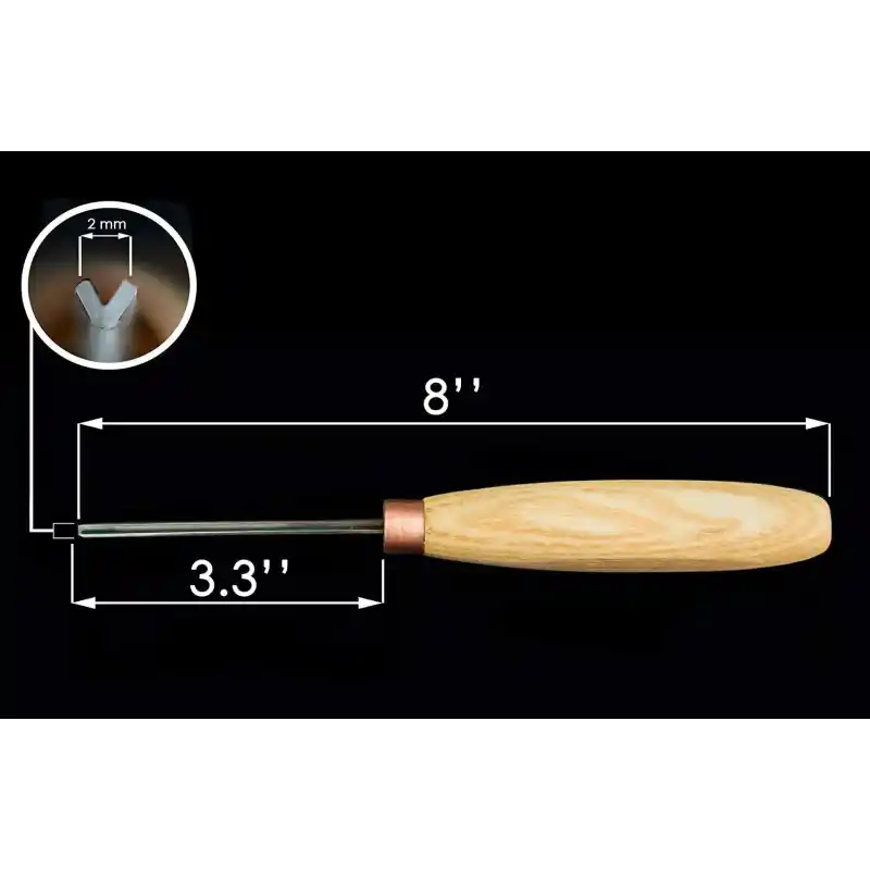 BeaverCraft K12/02 V Ağız 60 Derece Ahşap Oyma Iskarpelası
