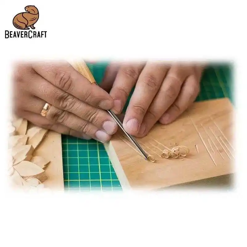 BeaverCraft K12/02 V Ağız 60 Derece Ahşap Oyma Iskarpelası