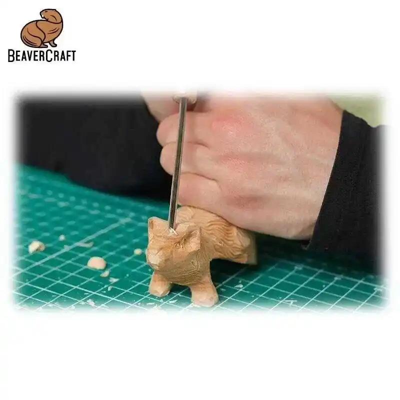 BeaverCraft K12/02 V Ağız 60 Derece Ahşap Oyma Iskarpelası