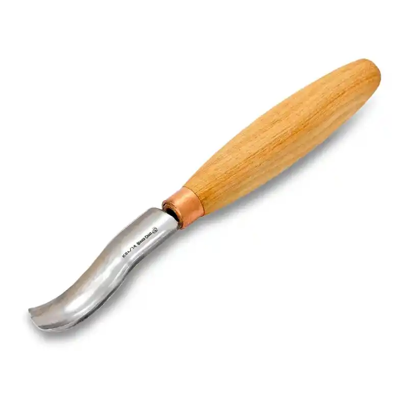 BeaverCraft K8A/14 Bükülmüş Sığ Oluklu Kısa Ahşap Oyma Iskarpelası No.8