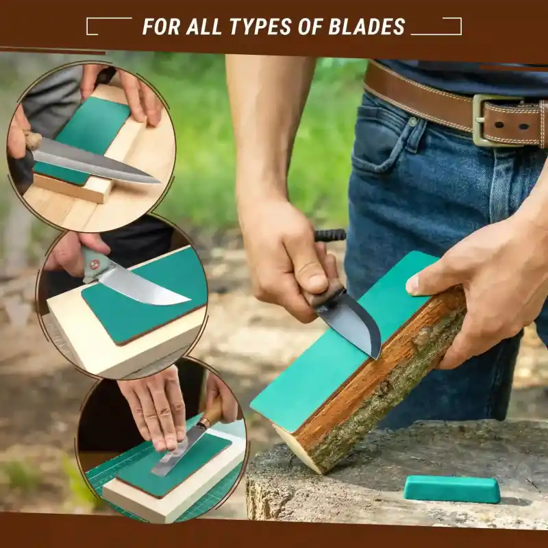 BeaverCraft LS2P11 Deri Bileme Kayışı ve Parlatma Macunu Seti 3 Parça