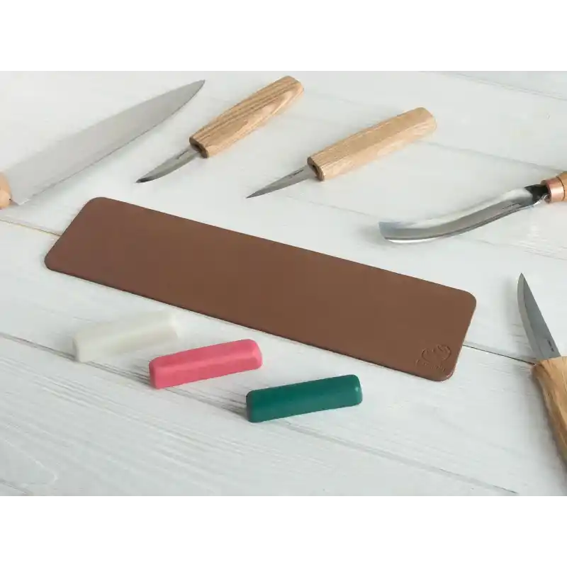 BeaverCraft LS7P03 Deri Parlatma Kayışı ve Macunu Seti 4 Parça