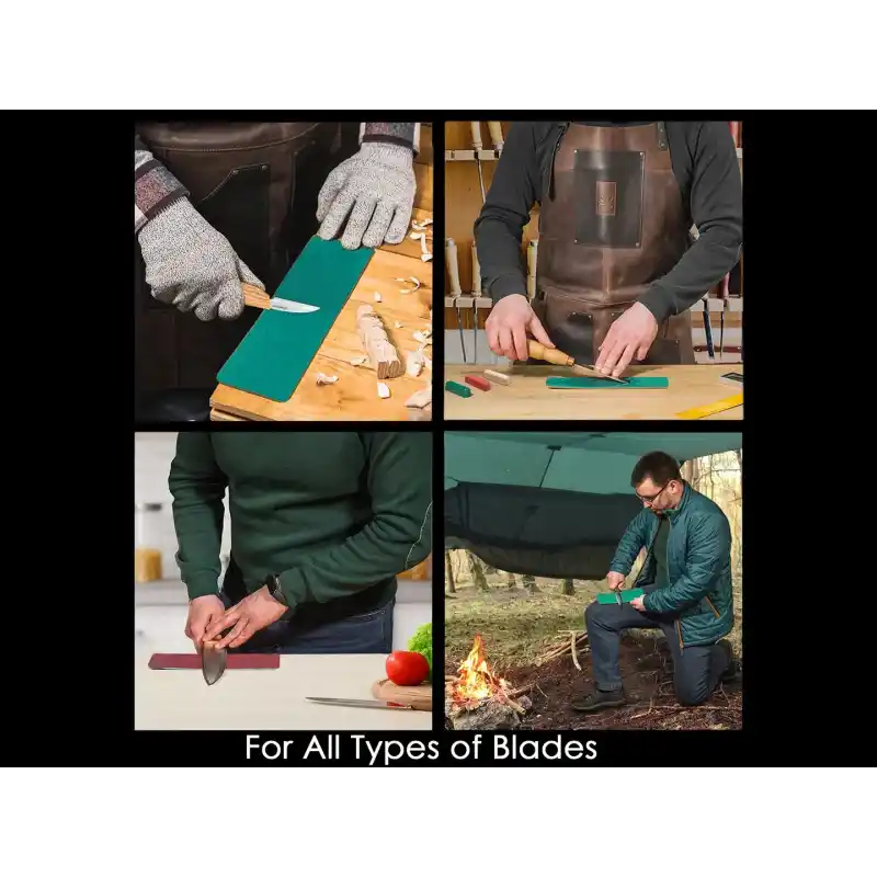 BeaverCraft LS7P03 Deri Parlatma Kayışı ve Macunu Seti 4 Parça