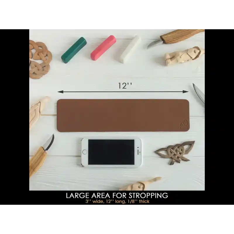 BeaverCraft LS7P03 Deri Parlatma Kayışı ve Macunu Seti 4 Parça