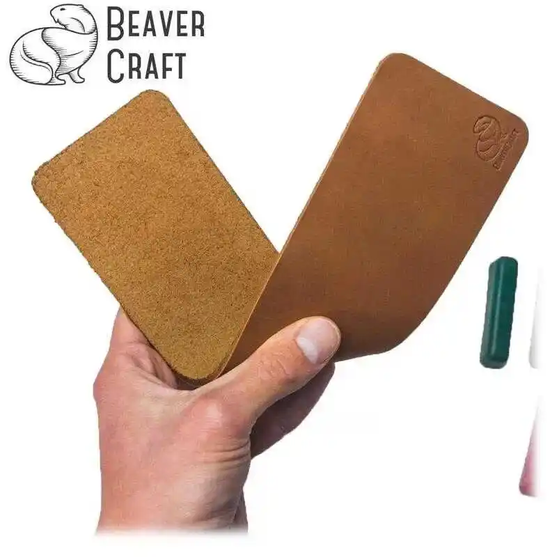 BeaverCraft LS7P03 Deri Parlatma Kayışı ve Macunu Seti 4 Parça