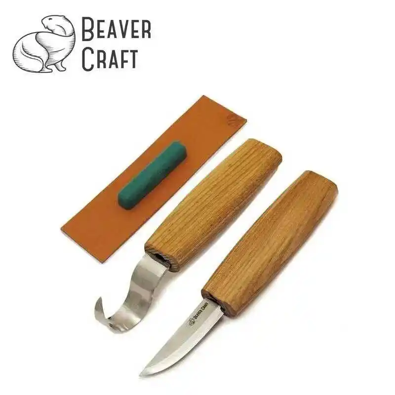 BeaverCraft S01 Ahşap Kuksa Kaşık Oyma Bıçağı Seti 4 Parça