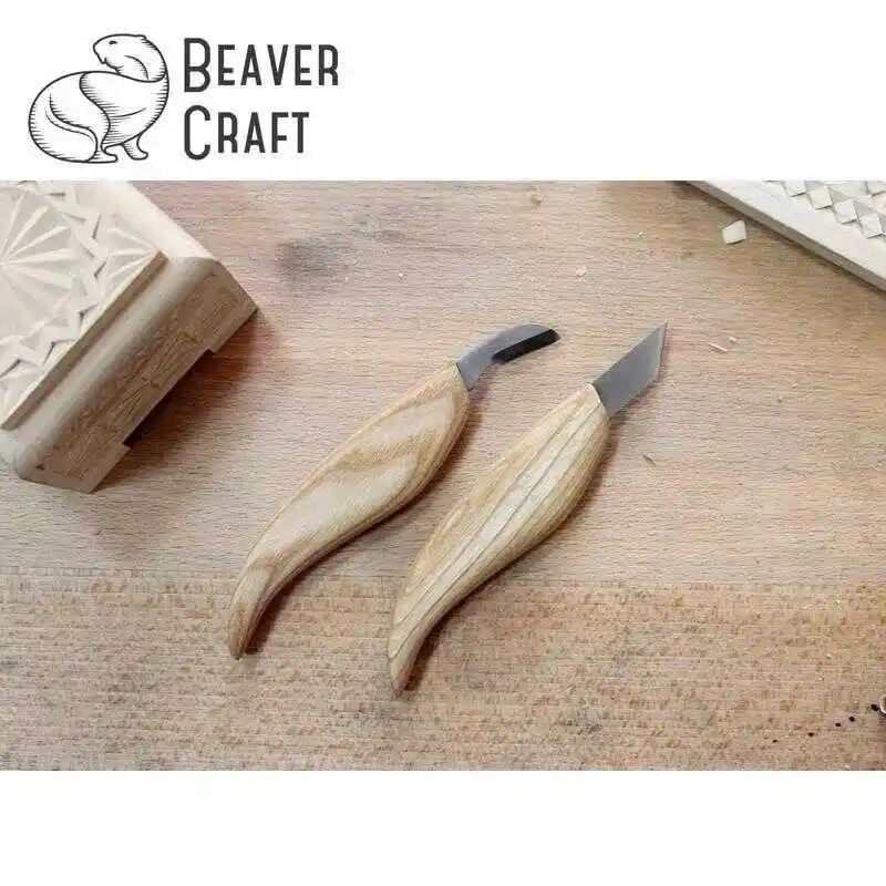 BeaverCraft S04 Geometrik Ahşap Oyma Bıçağı Seti 4 Parça