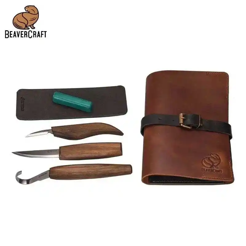 BeaverCraft S13X Premium Ceviz Saplı Ahşap Kaşık Oyma Seti 6 Parça