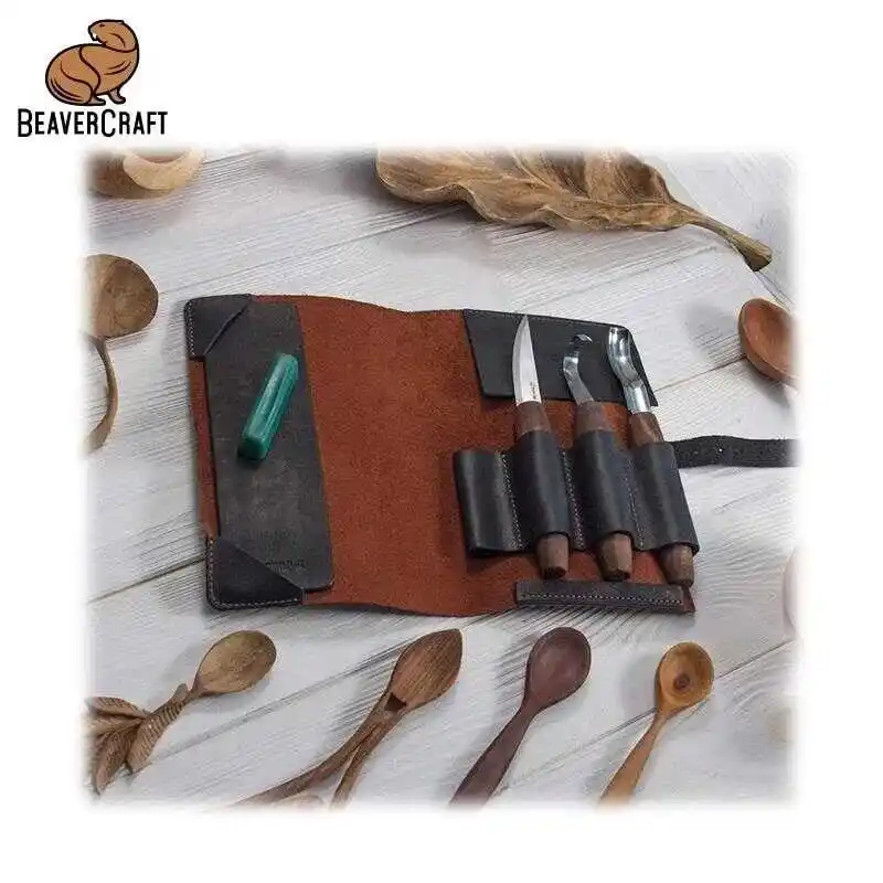 BeaverCraft S14X Premium Ceviz Saplı Ahşap Kaşık Oyma Seti 6 Parça