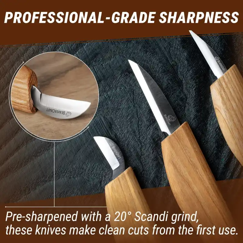 BeaverCraft S15 Çip Oyma ve Yontma Bıçağı Seti 6 Parça