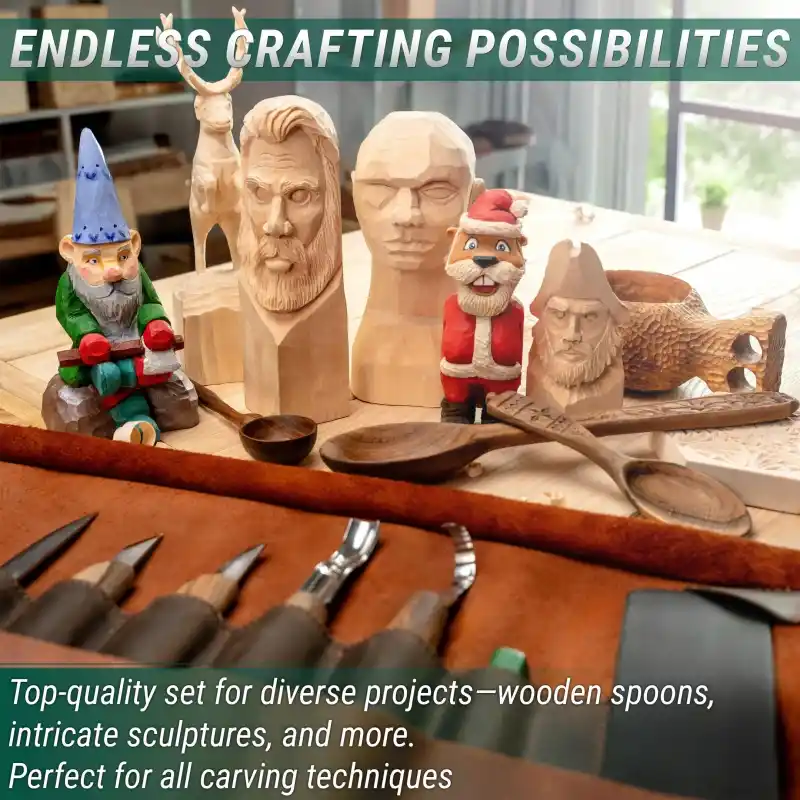 BeaverCraft S18X Premium Ceviz Saplı Ahşap Oyma Seti 11 Parça