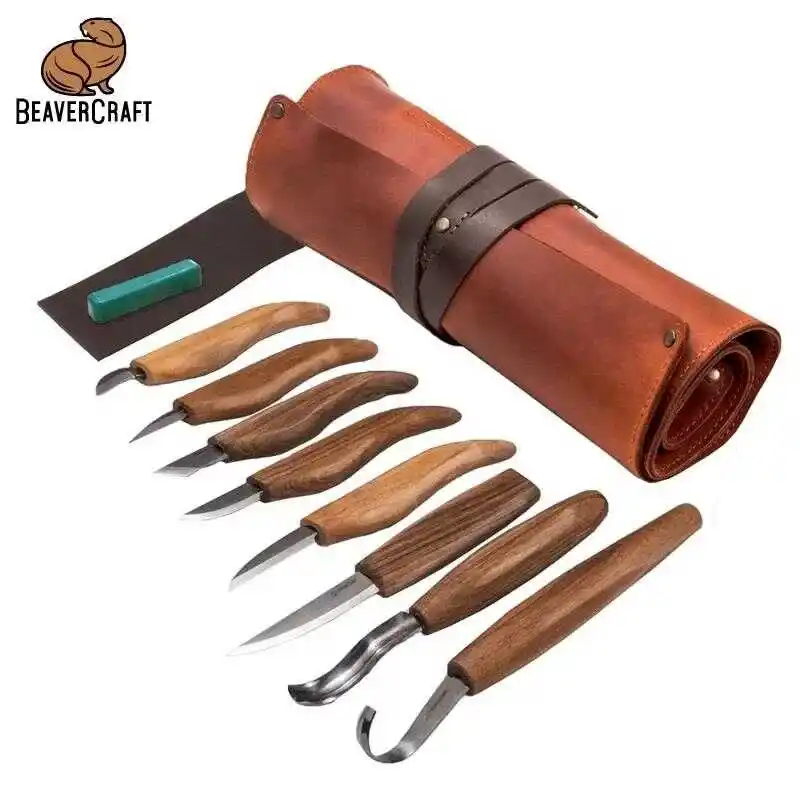 BeaverCraft S18X Premium Ceviz Saplı Ahşap Oyma Seti 11 Parça