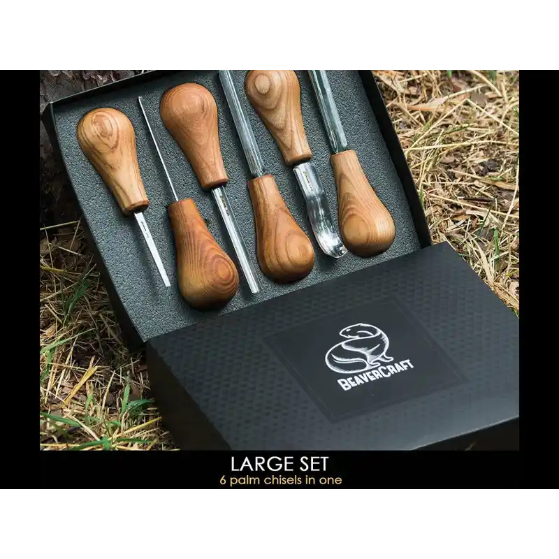 BeaverCraft SC05 Avuç İçi Ahşap Oyma Iskarpela Seti 6 Parça