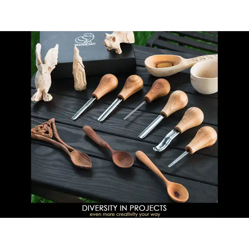 BeaverCraft SC05 Avuç İçi Ahşap Oyma Iskarpela Seti 6 Parça