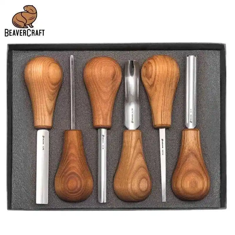 BeaverCraft SC05 Avuç İçi Ahşap Oyma Iskarpela Seti 6 Parça