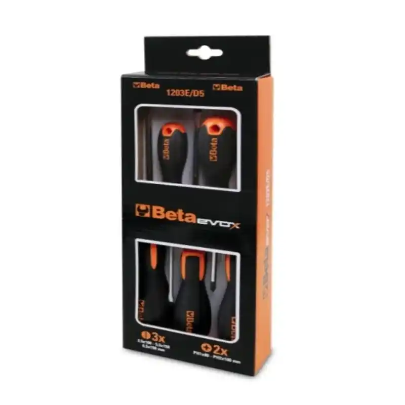 Beta 012031001 1203E/D5 5li Düz ve Yıldız Tornavida Seti