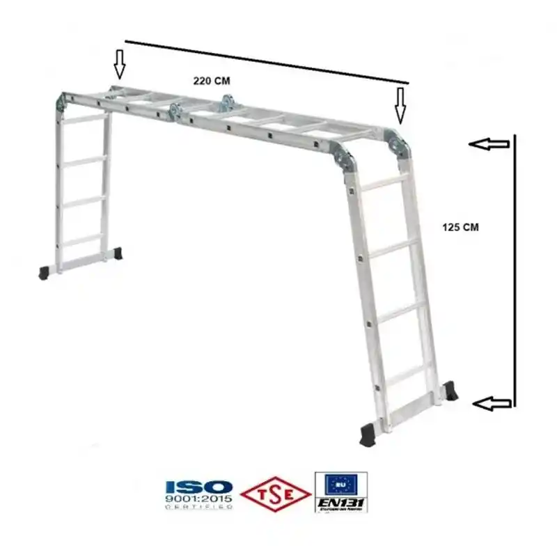 Beykon BY-104 Katlanır Çok Amaçlı Akrobat Merdiven 4.75 Mt