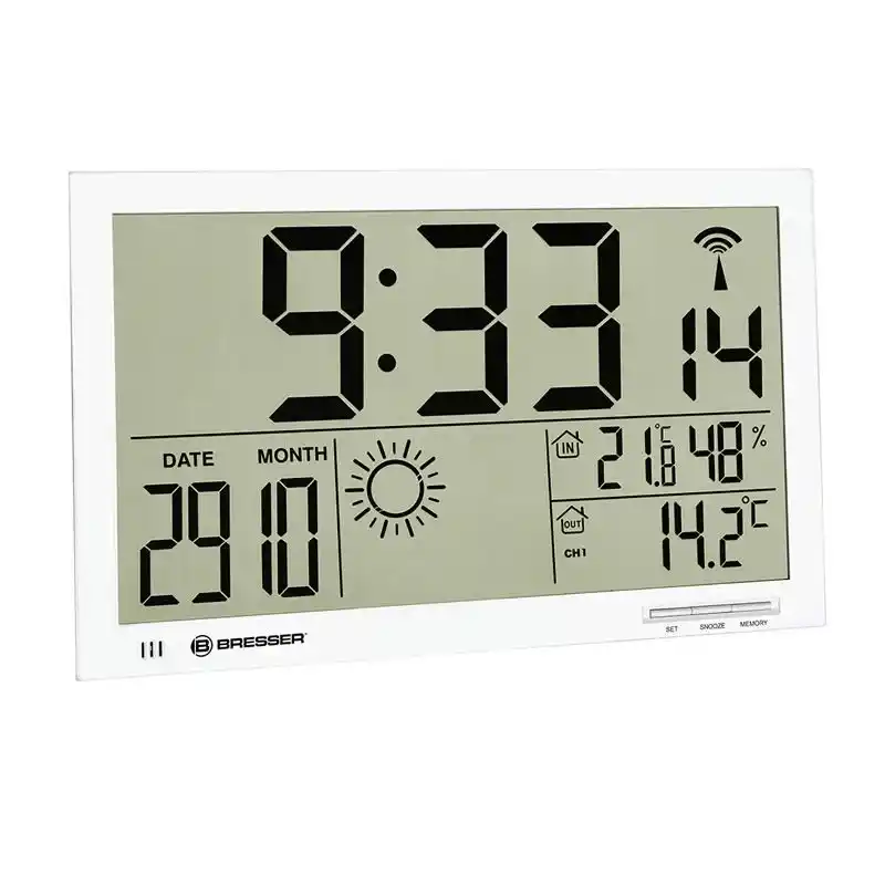 Bresser MyTime Jumbo Beyaz LCD Duvar Saati