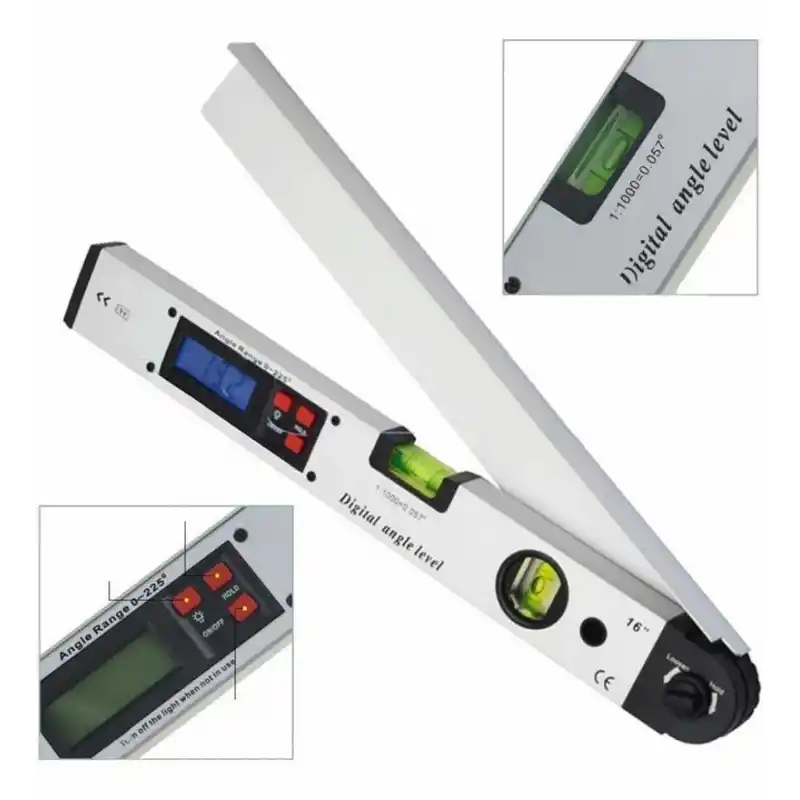 BTS 12471 2 Sulu Dijital Açı Ölçerli 16 400 mm Su Terazisi