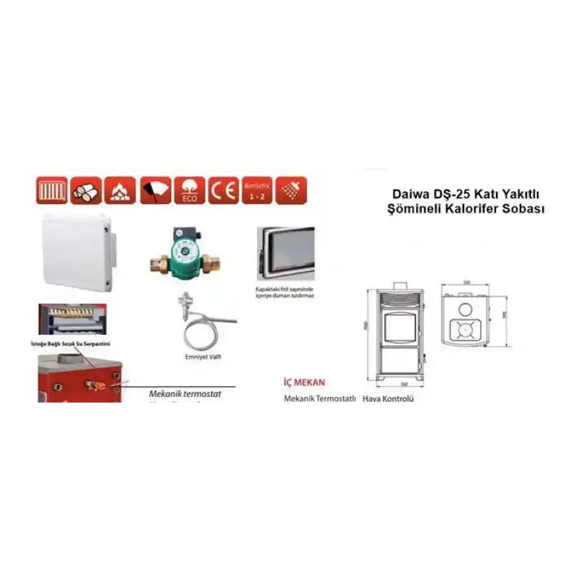Daiwa DŞ-25 Şömineli Kat Kaloriferi Sobası