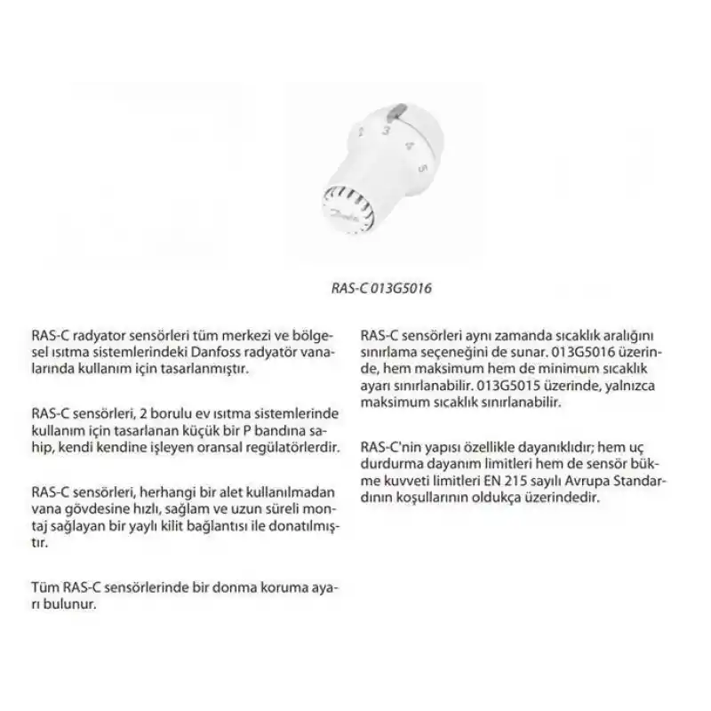 Danfoss Termostatik Radyatör Vanası Termostatı (KAFA) - Sıvı Sensörlü