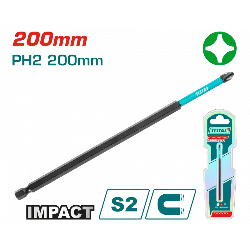 Total TACIM71PH2200 Darbeli PH2 20 cm Bits Uç