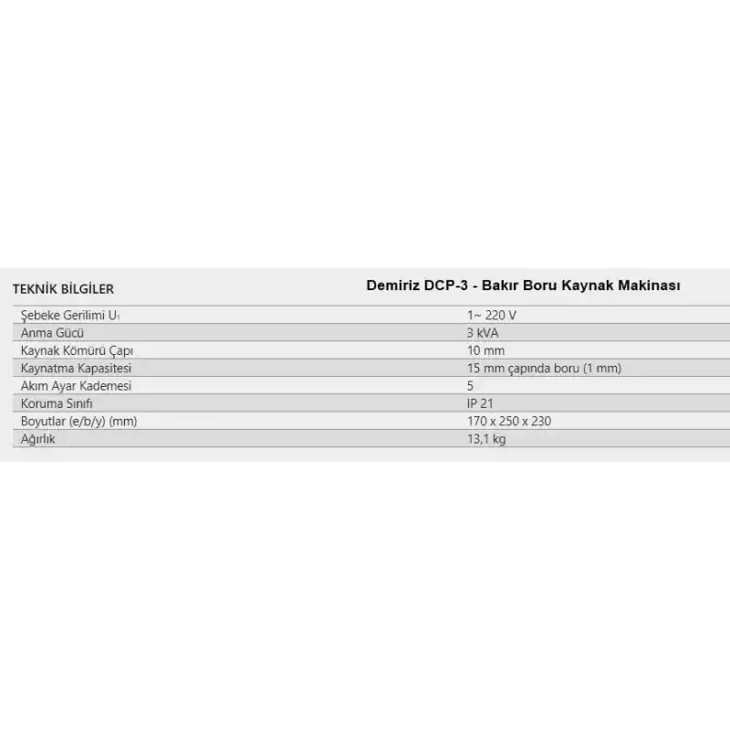 Demiriz DCP-3 - Bakır Boru Kaynak Makinası
