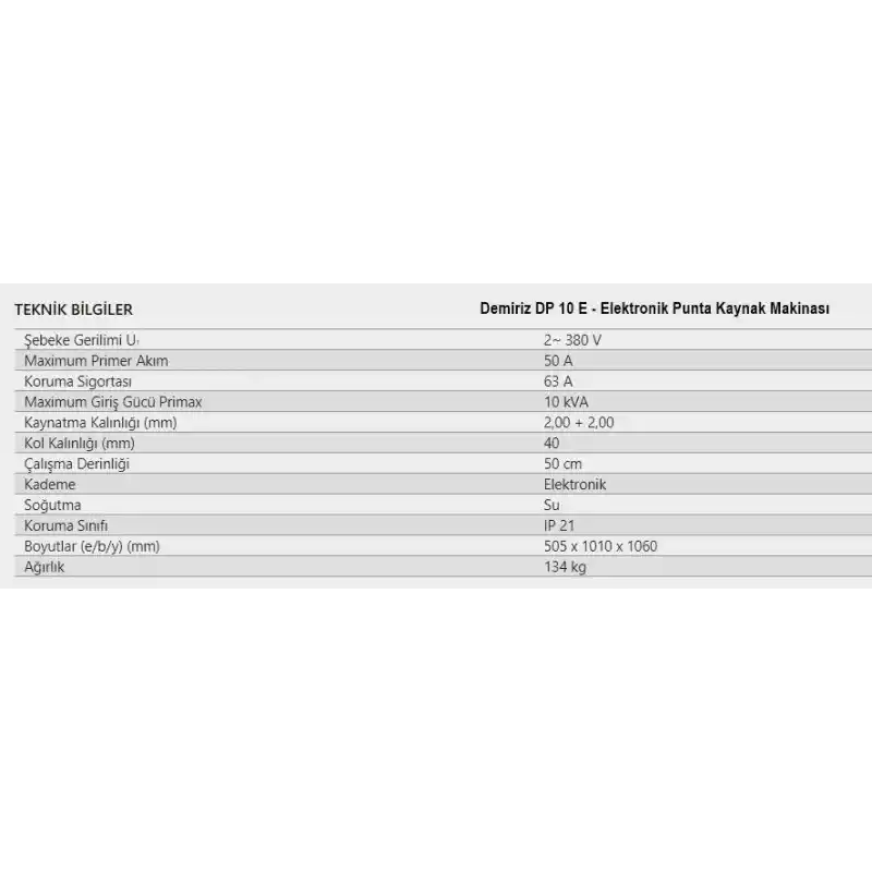 Demiriz DP 10 E Pedallı Elektronik Punta Kaynak Makinesi
