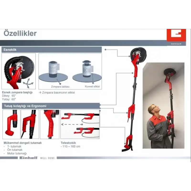 Einhell TC-DW 225 Alçıpan Duvar Zımpara