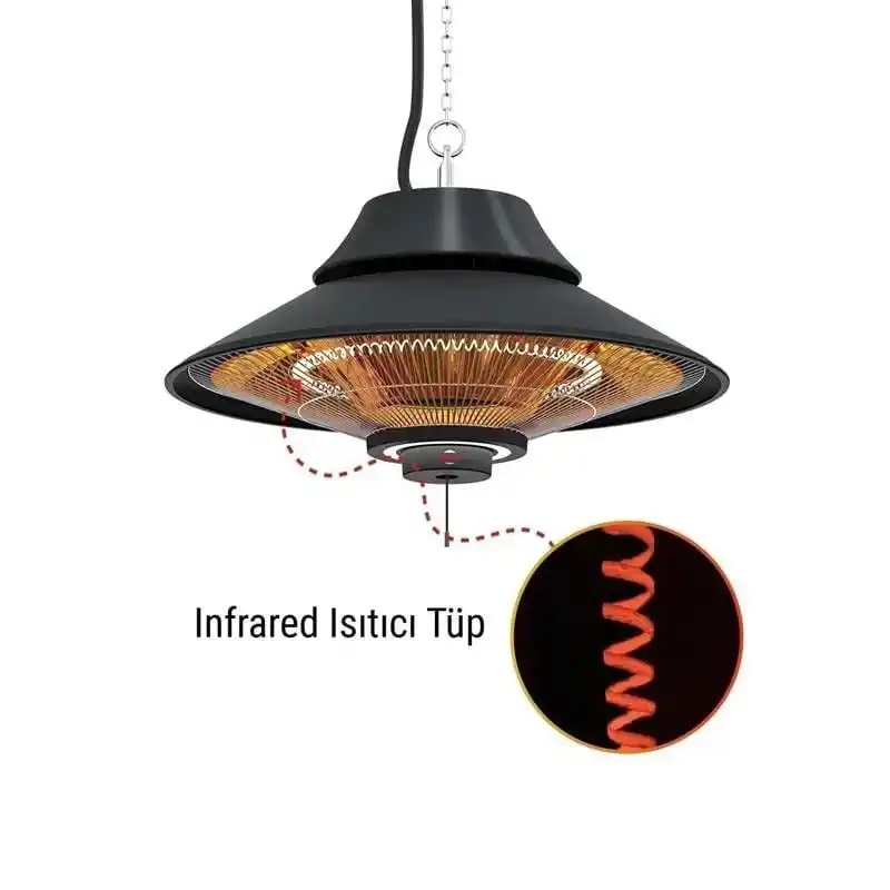 Elcon HF-1500 Elektrikli Tavan Tipi Sarkıtlı Infrared Isıtıcı 1500W