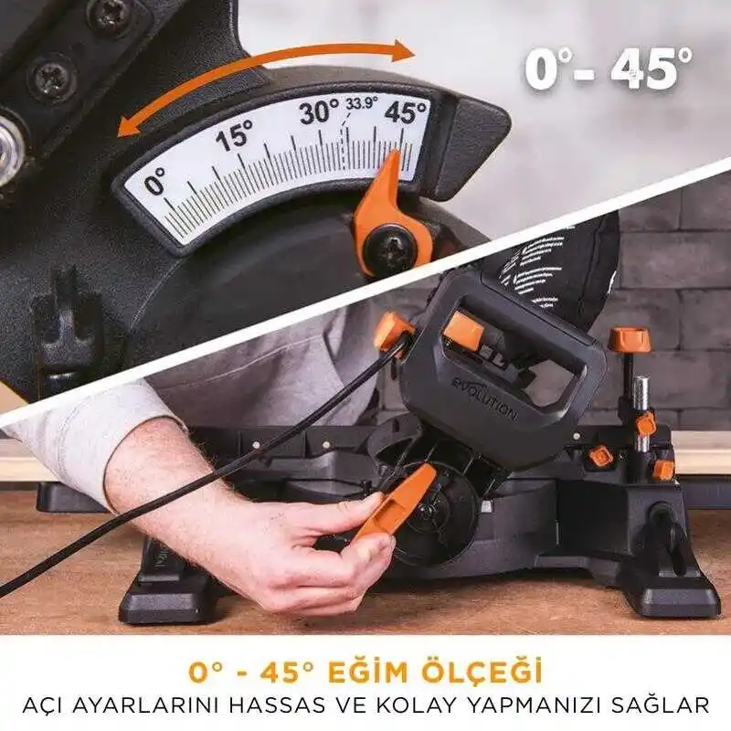 Evolution 048-0003A R210SMS+ Kızaklı Gönye Kesme Makinesi 210mm
