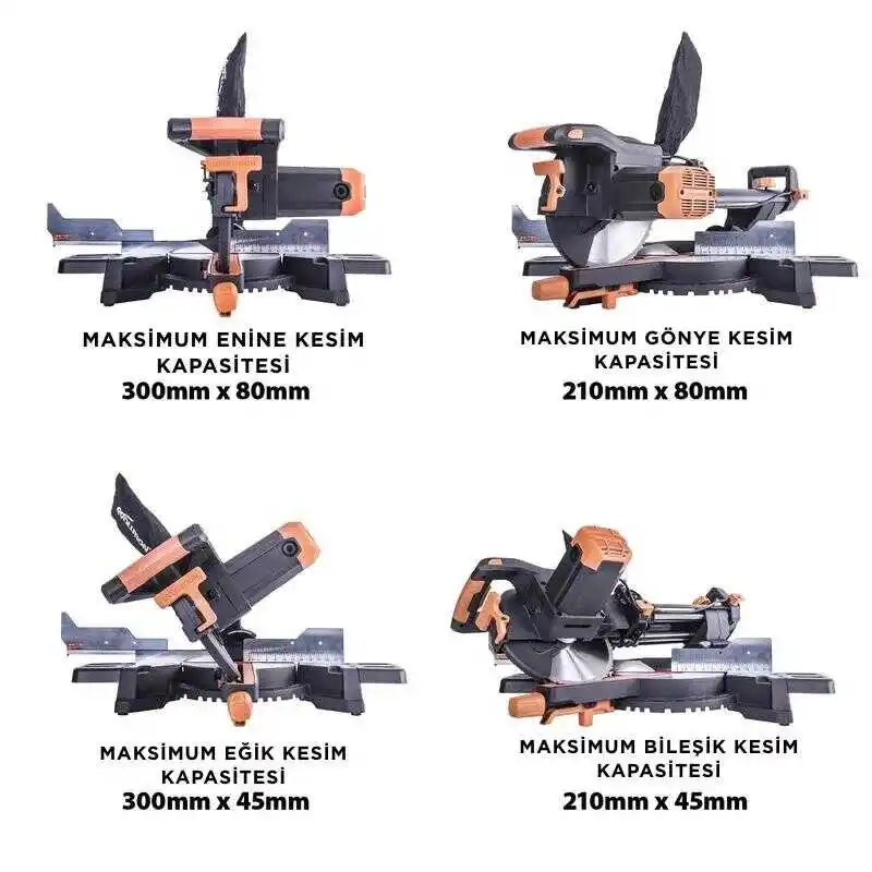 Evolution 052-0003A R255SMS+ Kızaklı Gönye Kesme Makinesi 255mm