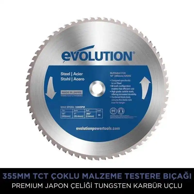 Evolution 084-0003 S355CPS Metal Profil Kesme Testeresi 355mm